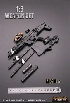 Minitimes Hračky 1/6 Rozsahu Bitke Vojny Prápor MK16 Hlavnú Zbraň PVC Materiál nemôže Byť Vyhodený Model Pre Bábiku Zberateľské Akcie