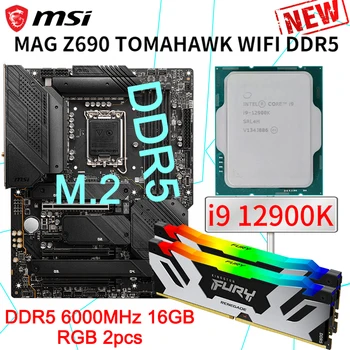 MSI MAG Z690 TOMAHAWK WIFI DDR5 Doske + Intel Core i9 12900K CPU + D5 6000MHz 16GB RGB * 2 ks Nastaviť LGA 1700 Doske Nové