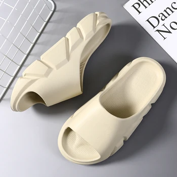 Muži Hrubé Dno Papuče Platformu Non Slip Listov Páry Dámske Trend Dizajnér Kúpeľňa Topánky Mule Topánky Flip flops Sandále Obrázok 2