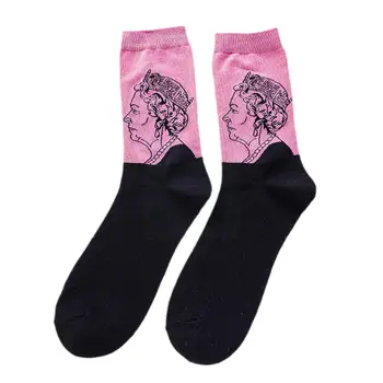 Muži Osobné Tvár Ponožky S olejomaľba na Výšku Ponožky Ponožky Kráľovná Futbal Posádky Vianočné Športové Ponožky, Ponožky Unisex Trubice G U1Y0 Obrázok 2