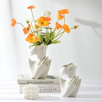 Módne Jednoduchý Štýl Keramické Body Art Váza, Obývacia Izba Kvet Usporiadanie Model Miestnosti Dekorácie, Ozdoby, Vázy Vysokej Rebríčku