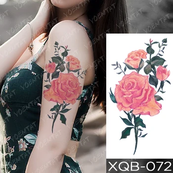 Nepremokavé Dočasné Tetovanie Nálepky Geometrické Línie Lily Kvet Flash Tetovanie Rose Fox Lotus Body Art Rameno Falošné Tetovanie Ženy Muži Obrázok 2