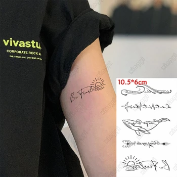 Nepremokavé Dočasné Tetovanie Nálepky Veľryba Vlny Šípku Malé Prvok Deti Tetovanie Body Art Vody Prenos Flash Tatto Ženy Muži