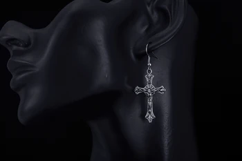 New Horúce Predaj Módny Trend Gotický Halloween Šperky Kresťanský Kríž Prívesok Náušnice Šperky Obrázok 2
