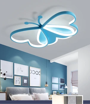 Nordic detskej izby, spálne, svetlo LED stropné svetlo ružová / modrá cartoon motýľ spálňa svetlo AC85 - 265V Obrázok 2