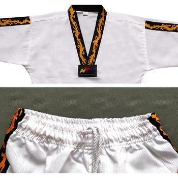 Nové Karate Jednotné Vyhovovali White Dragon Totem Taekwondo Oblečenie pre Tím Študentov Deti, Dospelých Kyokushin Fitness Oblečenie Obrázok 2