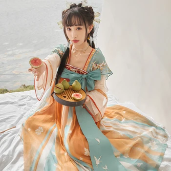 Nové Ženské Hanfu Vyhovovali Čínske Tradičné Oblečenie Han Dynastie Tang Princess Šaty Lepšiu Modernej Fáze Hanfu Kostýmy DQL5742