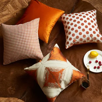Nový Orange obliečka na Vankúš Dot Geometrické Farbou Zmiešané Štvorcový Vankúš kvalitné Polyester Gauč Kryt Bez Jadra