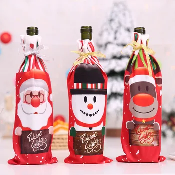 Nový Rok, Santa Claus Fľaša Vína Protiprachový Kryt Vianoce Navidad Noel Vianočné Dekorácie Pre Domov Natal Jedálenský Stôl Dekorácie