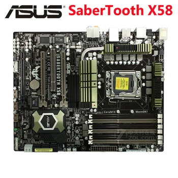 Originál ASUS SaberTooth X58 1866Mhz 1600 6 x DDR3 LGA 1366 základnú Dosku ATX 24GB PCI-E X16 Stolný Počítač Doske Dosky Používané