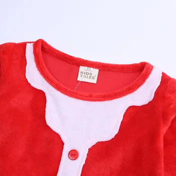 Otec Vianoc Detské Oblečenie Sady Fleece Červená Novorodenca T-Shirt Nohavíc Čiapky Vyhovuje Dievčatá Kombinézach Kostýmy Santa Oblečenie 0-2Year Obrázok 2