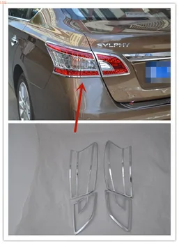 Pre Nissan Sylphy 20102-2015 ABS Chrome pred svetlometov zadné zadné svetlo dekoratívne rám anti-scratch ochranu auto styling