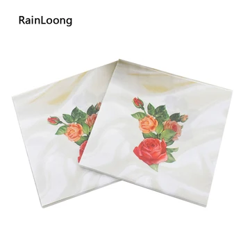 [RainLoong] Rose Papierové Obrúsky Slávnostné & Party Dodáva Tkaniva Detské Dekorácie Guardanapo 33*33 cm 1 balenie (20pcs/bal.)
