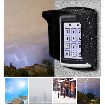 RFID Prístupový Ovládanie Klávesnice Nepremokavé Rainproof Kryt Vonkajšie Dvere Otvárač na Elektronické Uzamknutie Systému 10Pcs ID Keychains Obrázok 2