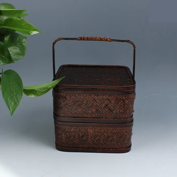 Ručné bambusu ročník potraviny box čaj box úložný box čajový obrad príslušenstvo