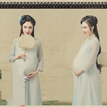 Shi Wai Xian Shu Republikánskej Obdobie Jednoduchý Kostým Hanfu Tehotenstva Mama Tematické Fotografie Kostým Fáze Výkonu Hanfu