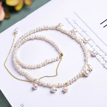SINZRY 2021 nové DOPLNKY, bižutéria prírodné sladkovodné perly strapec nastaviteľné vintage chokers náhrdelníky pre ženy Obrázok 2