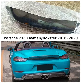 SKUTOČNÉ UHLÍKOVÝCH VLÁKIEN ZADNÉ KRÍDLO TRUP PERY CHVOST S KLAPKA SPOJLER PRE Porsche 718 Cayman Boxster 2016 2017 2018 2019 2020