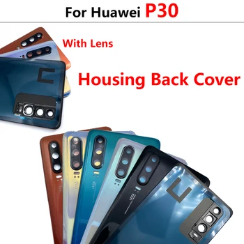 Späť Skla Pre Huawei P30 Kryt Batérie Zadný Panel Dverí Bývanie Prípade Lepidlo s Kamerou Rám a Objektívu Náhradné Diely Obrázok 2