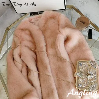 Tao Ting Li Na Nový Štýl High-end Fashion Ženy Umelú Kožušinu Kabát S1