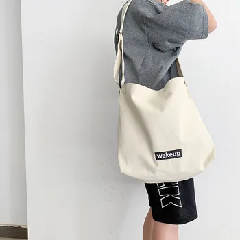 Trendy Plátno pánske Messenger Taška cez Rameno Bežné kórejská Verzia Japonský Harajuku Jednoduché Študent Ženských All-zápas Školské tašky Obrázok 2