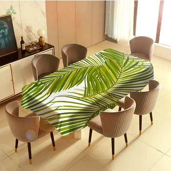 Tropické Palmové Listy Bezšvíkové Obrus Umenie Jedáleň Dekor