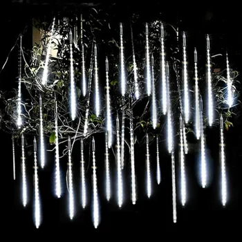Trubica LED Svetlo meteorický dážď Dážď Led Reťazec Svetlá Ulica Ozdoby na Vianočný Stromček pre Vonkajšie Nový Rok Víla Záhradné Osvetlenie Obrázok 2
