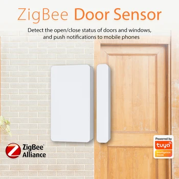 Tuya ZigBee Okno, Senzor Napájaný z Batérií 2,4 GHz WiFi Dvere Otvorené / Zatvorené Detektor Náhradné Diaľkové Ovládanie pre Domáce Apartmán