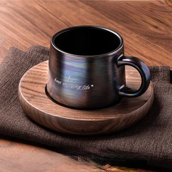 Uhlie čierne Aurora Hrnček Nordic štýl matné pohár vysoký zmysel pre keramické mužov domácnosti šálku kávy