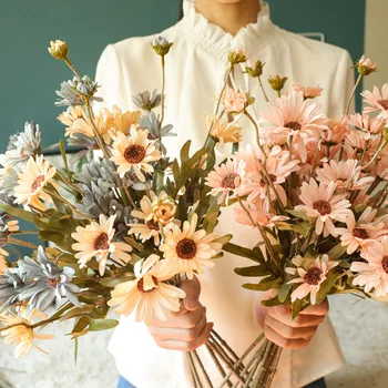 Umelé Chryzantéma Málo Daisy Pre Bytové Doplnky Falošné Kvety, Svadobné Fotografické Prop Dekorácie Imitácia Kvety Obrázok 2