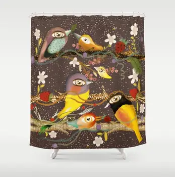 Uniqued Vtákov Umenie Sprchový Záves