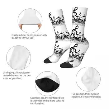 V Zime Teplé Zábavné Unisex Bije Noty Ponožky Priedušná Uprostred Trubice Ponožky Obrázok 2