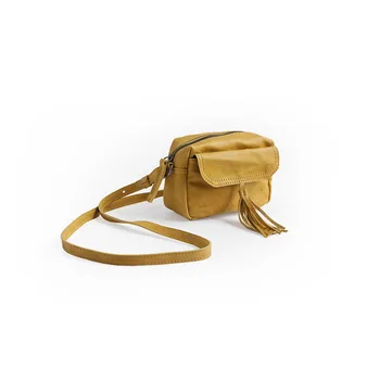 Vendange originálne ručne vyrábané kožené vrece retro bežné strapec lady klapka ženy taška cez rameno 2485 Obrázok 2