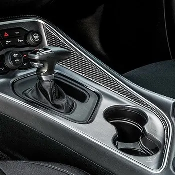 Vhodné pre Dodge Challenger 2015 2016 2017 2018 2019 2020 Black Carbon Fiber Centrálne Riadenie Prevodový Strane Nálepky Príslušenstvo