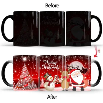 Vianočné Farby Hrnček Tvorivé Keramické Tepelné Magic Mlieko, Káva, Čaj, Pohár Pitnej Pohár Mužov A Žien Hrnček