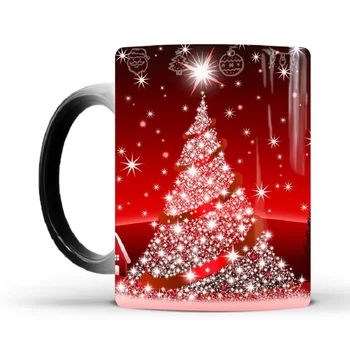 Vianočné Farby Hrnček Tvorivé Keramické Tepelné Magic Mlieko, Káva, Čaj, Pohár Pitnej Pohár Mužov A Žien Hrnček Obrázok 2