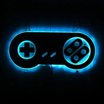 Video Herný Gamepad Radič Osvetlené LED Svietidlá Nástenné Zrkadlo herne, Diaľkové Ovládanie Farby Novinka Osvetlenie Nočné Svetlo