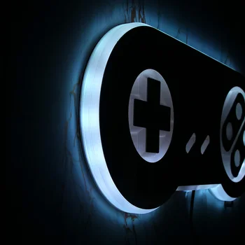 Video Herný Gamepad Radič Osvetlené LED Svietidlá Nástenné Zrkadlo herne, Diaľkové Ovládanie Farby Novinka Osvetlenie Nočné Svetlo Obrázok 2