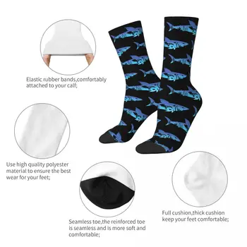 Vtipné Shark Diver Potápanie Potápanie Basketbal Ponožky Mora Zariadenia Polyester Dlhé Ponožky pre Ženy, Mužov Absorpciu Potu Obrázok 2