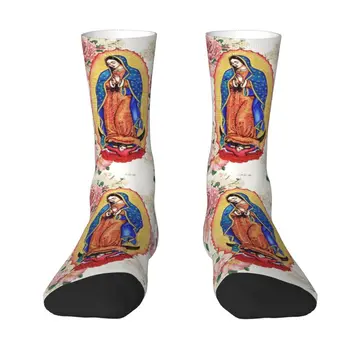 Vtipné Tlač Panna, Z Guadalupe Ponožky pre Ženy, Mužov Úsek Leto Jeseň Zima Mexiko Katolíckej Panny Márie Posádky Ponožky