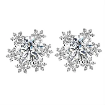 Vysoká Kvalita Snowflake Tvar Kryštálu Korálky Módne Náušnice 1 Pár wj584 Obrázok 2