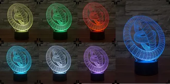 YJM-2868 3D ilúziu Lampa LED Nočné Svetlo 3D Abstraktné Grafika Akryl Farebné Gradientu Atmosféry Lampa Novinka Osvetlenie