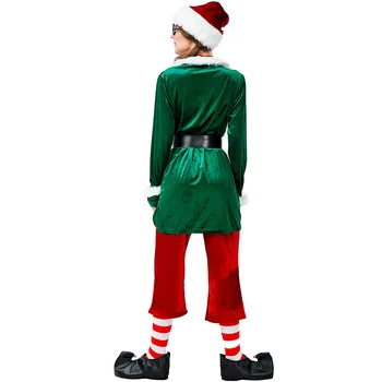 Zelená Elf Klaun Santa Claus Kostým Dámy Vianoce, Nový Rok Maškarný Dospelých Žien Maškarný Obrázok 2