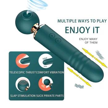 Ženy vibrátor s sania a škálovateľnosť funkcia teleskopická vibrátor AV čarovná palička úplne nové sexuálne hračky